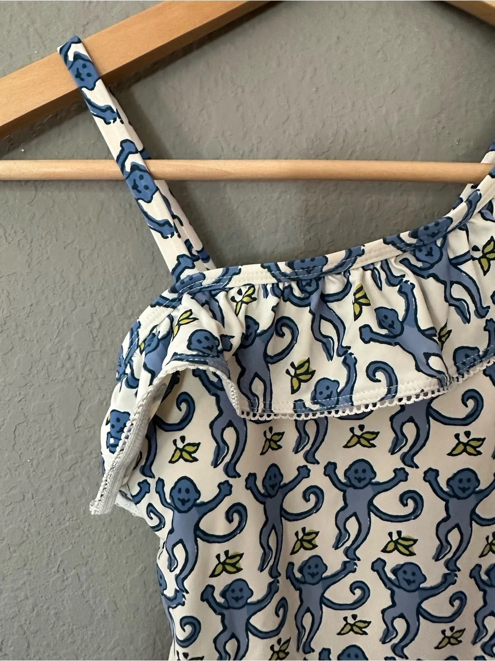 Roller Rabbit monkey swimsuit kids Sz 7/8 EUC
